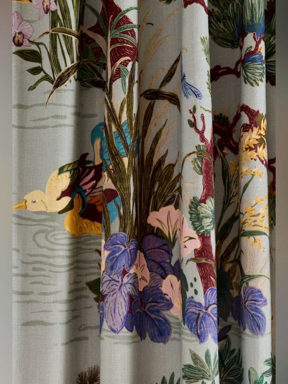 Anthropologie Bernadette Woven Cotton Printed Black Out Curtain 50x84